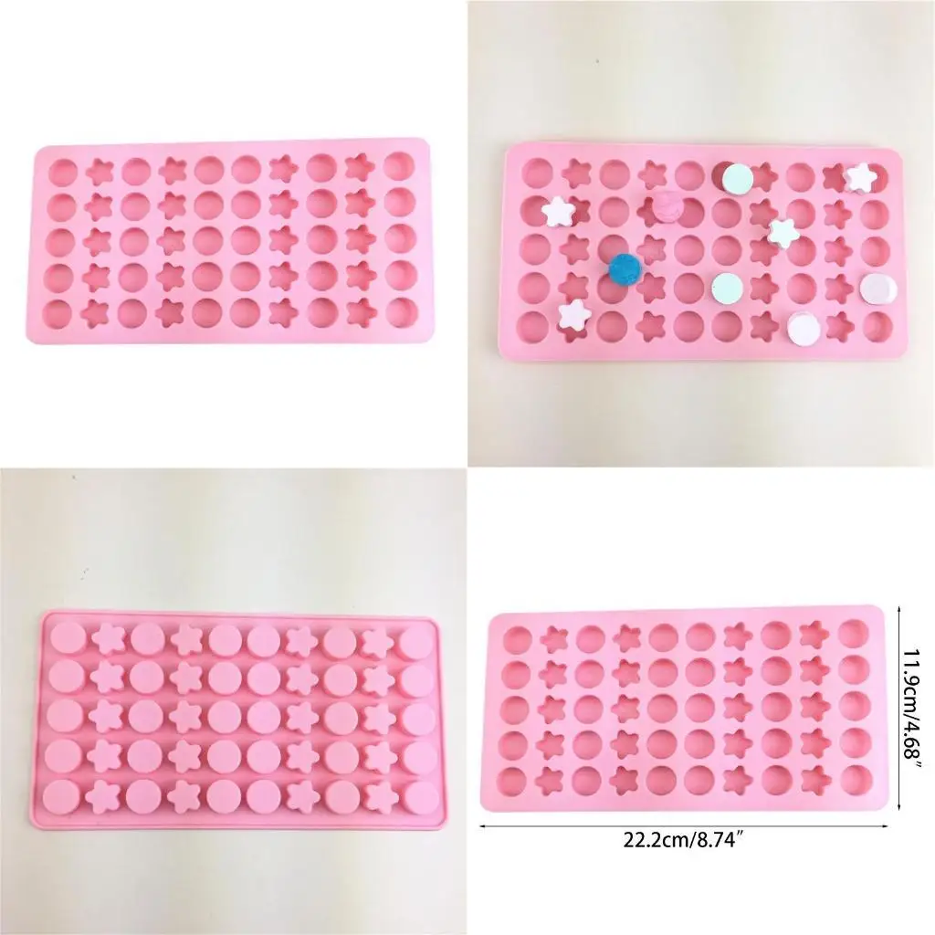 

E8BD Star & Round Shaped Silicone Jelly Moulds Cake Decorating Tools Chocolate Mould