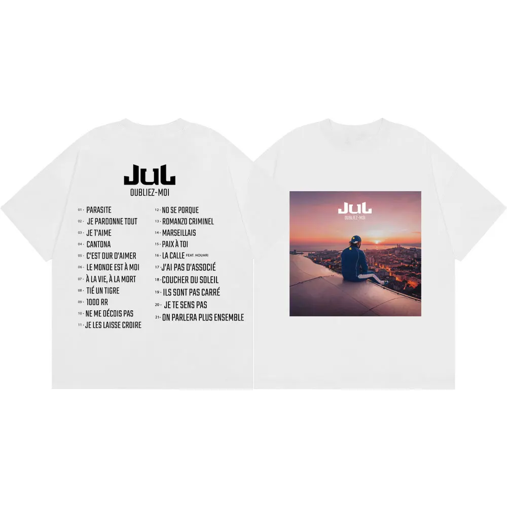 Rapper Jul Oubliez Moi Graphic T Shirts High Quality Fashion Short Sleeve T-shirts Men Women Clothing Harajuku Hip Hop T-shirt