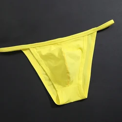 Cuecas de tanga de cintura baixa masculinas, roupa interior respirável, tangas sexy, lingerie confortável, monocromática, quente