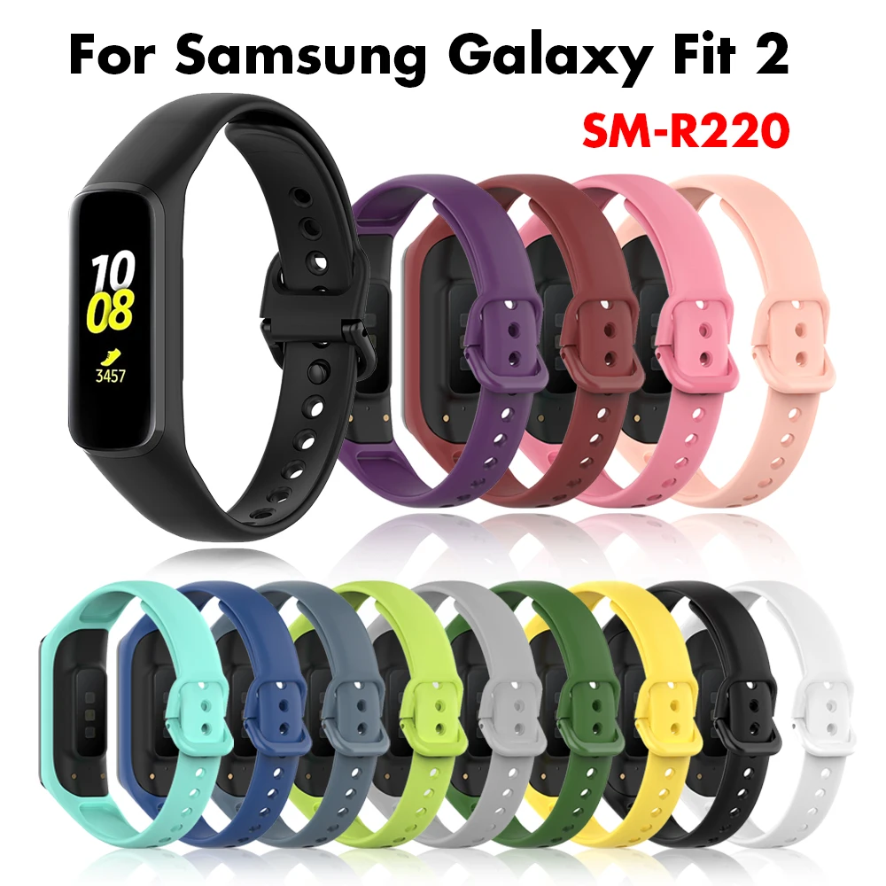 

Smart bracelet Band For Samsung Galaxy Fit 2 SM-R220 Silicone Sport Band Strap Replacement Wristband for Galaxy Fit2 R220 Correa