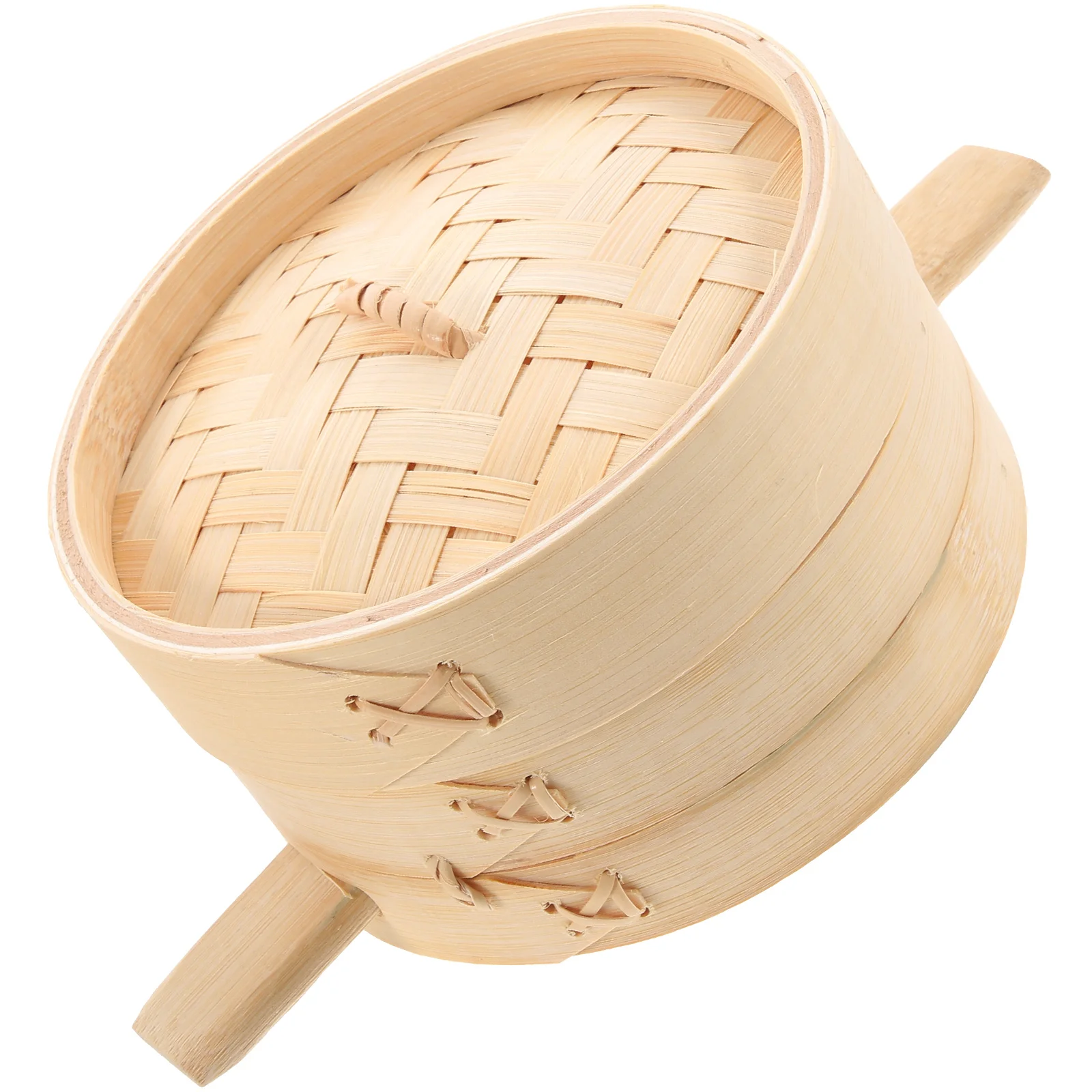 

1 Set Bamboo Basket With Handle Food For Dumplings Buns Fish Kitchen Cooking Tool Steamer Basket With Lid Bamboo Food