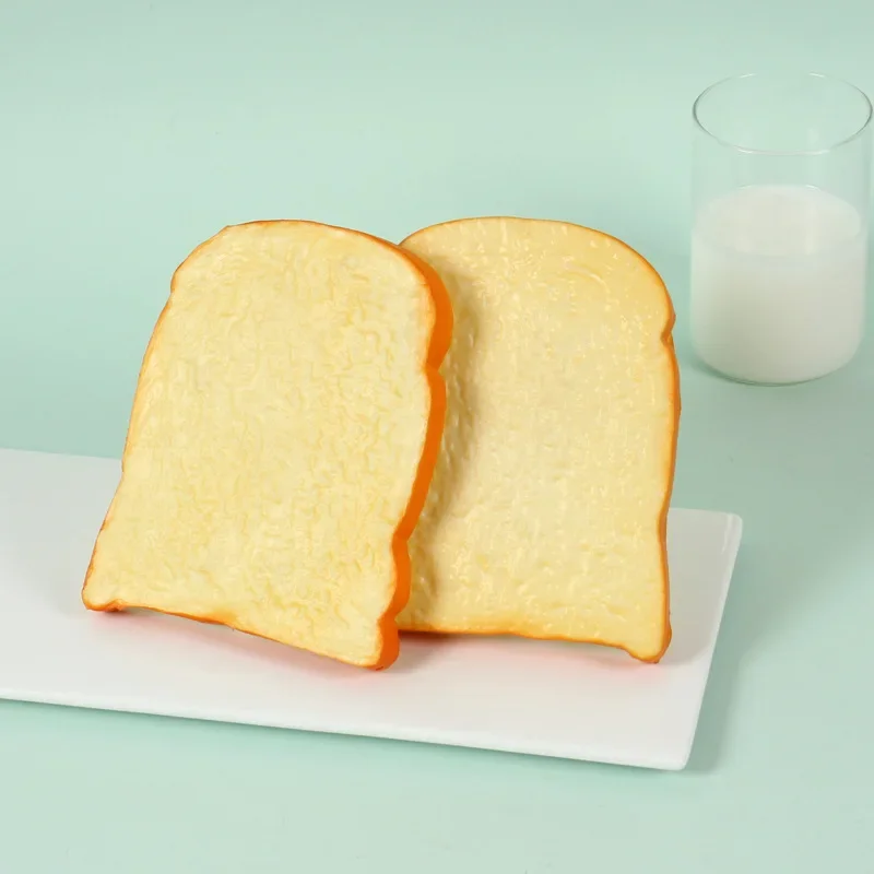 

Fake Toast Bread Slice Toast Soft Bread Model PU Dessert Cake Fake Simulation Sandwich Props Home Decor Decoration