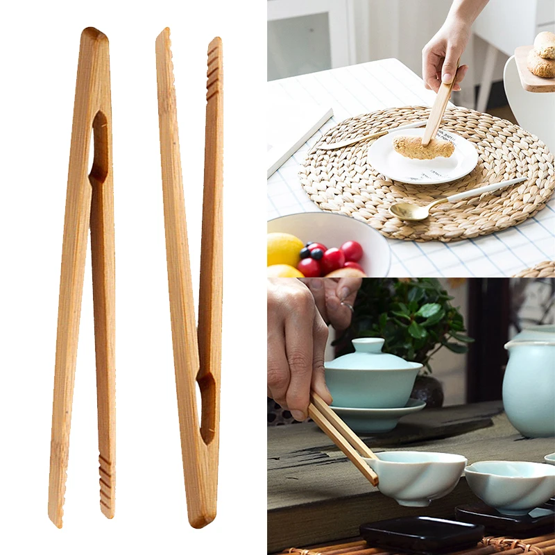 Bamboo Tea Ceremony Accessories Carbonized Tea Set Tea Clip Cup Holder Kitchen Multifunctional Food Clip