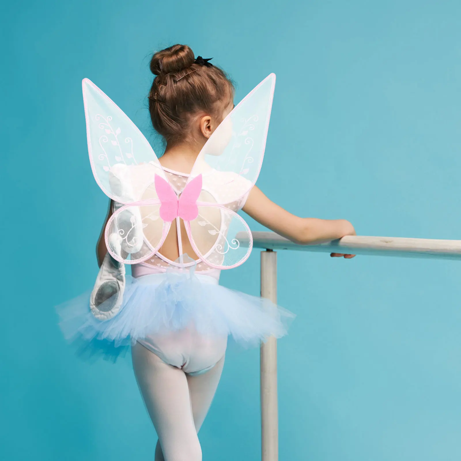 

Fairy Wing Set Girls Women Prom Props Cosplay Costume Wings Headb Flower Headpiece Stage Show Photo