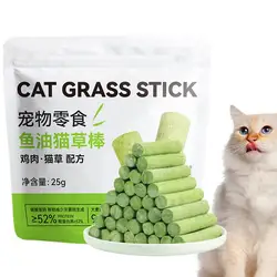 Cat Chew Toy for Teeth Cleaning Outdoor Cat Grass Snack Stick Teething Cleaning Chew Stick Hairball Removal Cat Grass Chewing