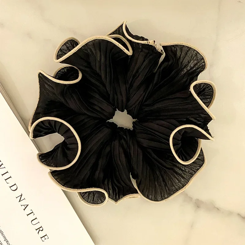 2022 Scrunchies in Chiffon antirughe retrò coreano per le donne ragazze temperamento dolce moda fascia per capelli esagerata accessori per capelli