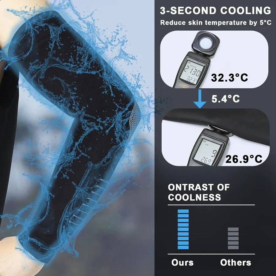 Mangas de brazo con protección solar UV para hombres y mujeres, mangas refrescantes para cubrir los brazos, fundas de compresión deportivas para golf