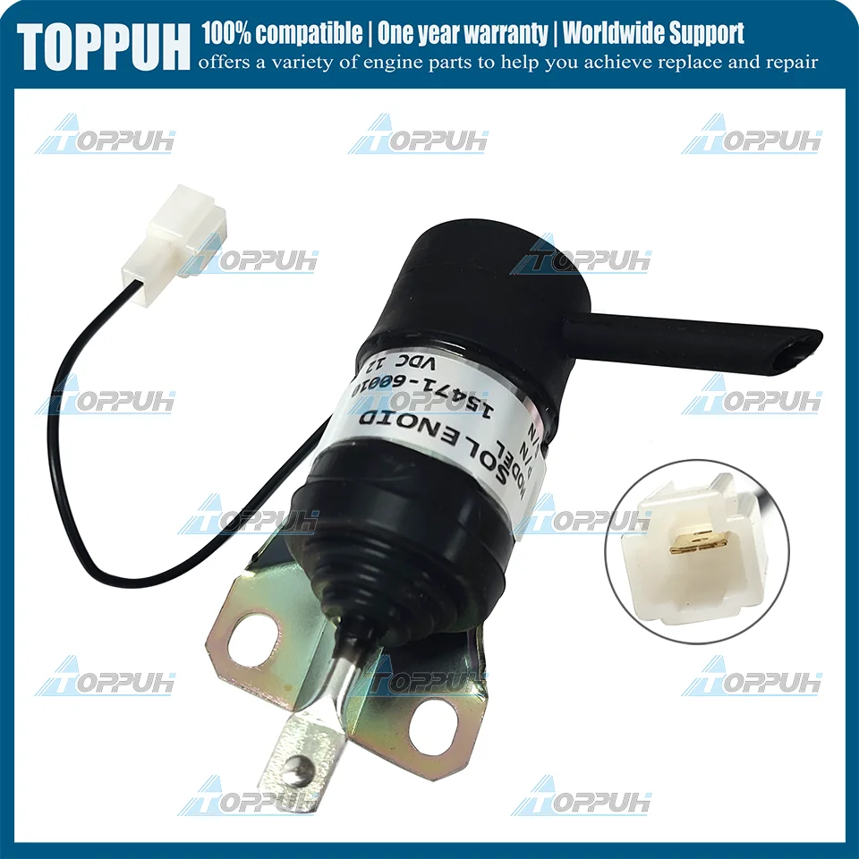 12V 15471-60010 Fuel Stop Cut Off Solenoid for Kubota B1250 B1750 L2900 L4200