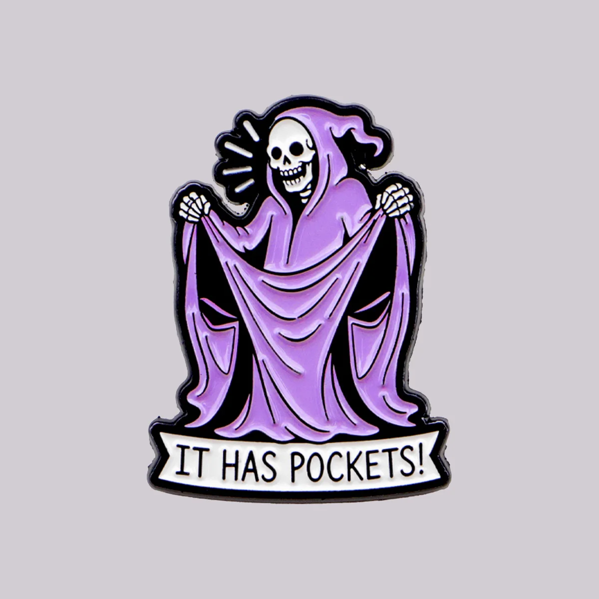 IT HAS POCKETS! Enamel Pin Purple Skull Brooch Lapel Pins Badge on Backpack Clothing Accessories Halloween Jewelry Friends Gifts