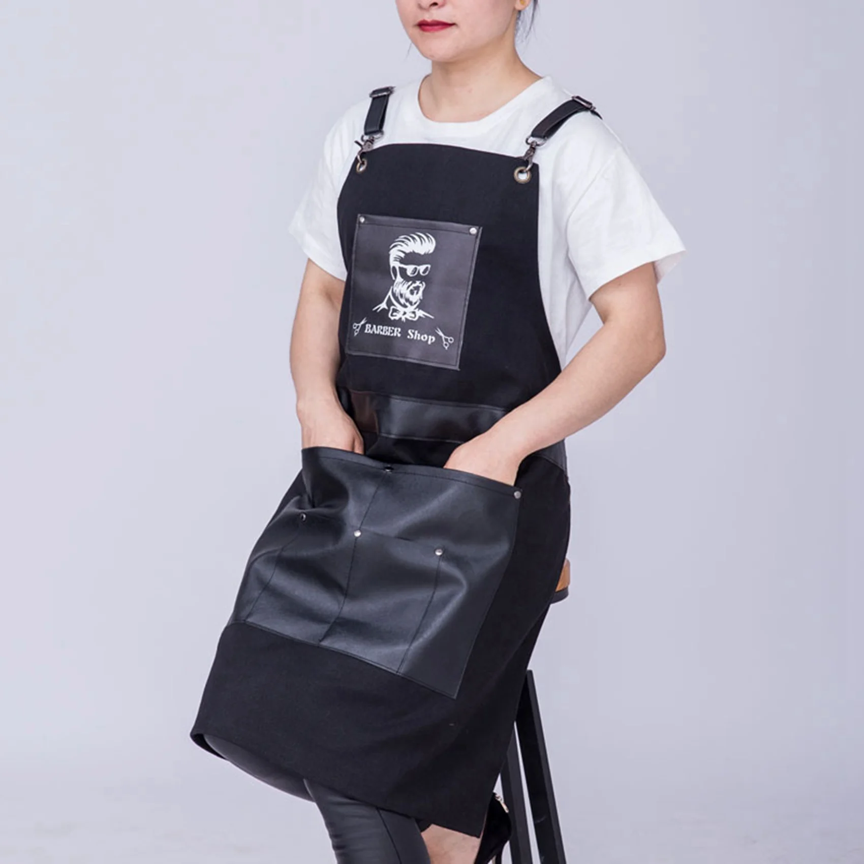 

【BUY&NOW】3X Черная парикмахерская накидка для стрижки волос, фартук Оксфорд Бога, парикмахерская карманная накидка для окрашивания волос