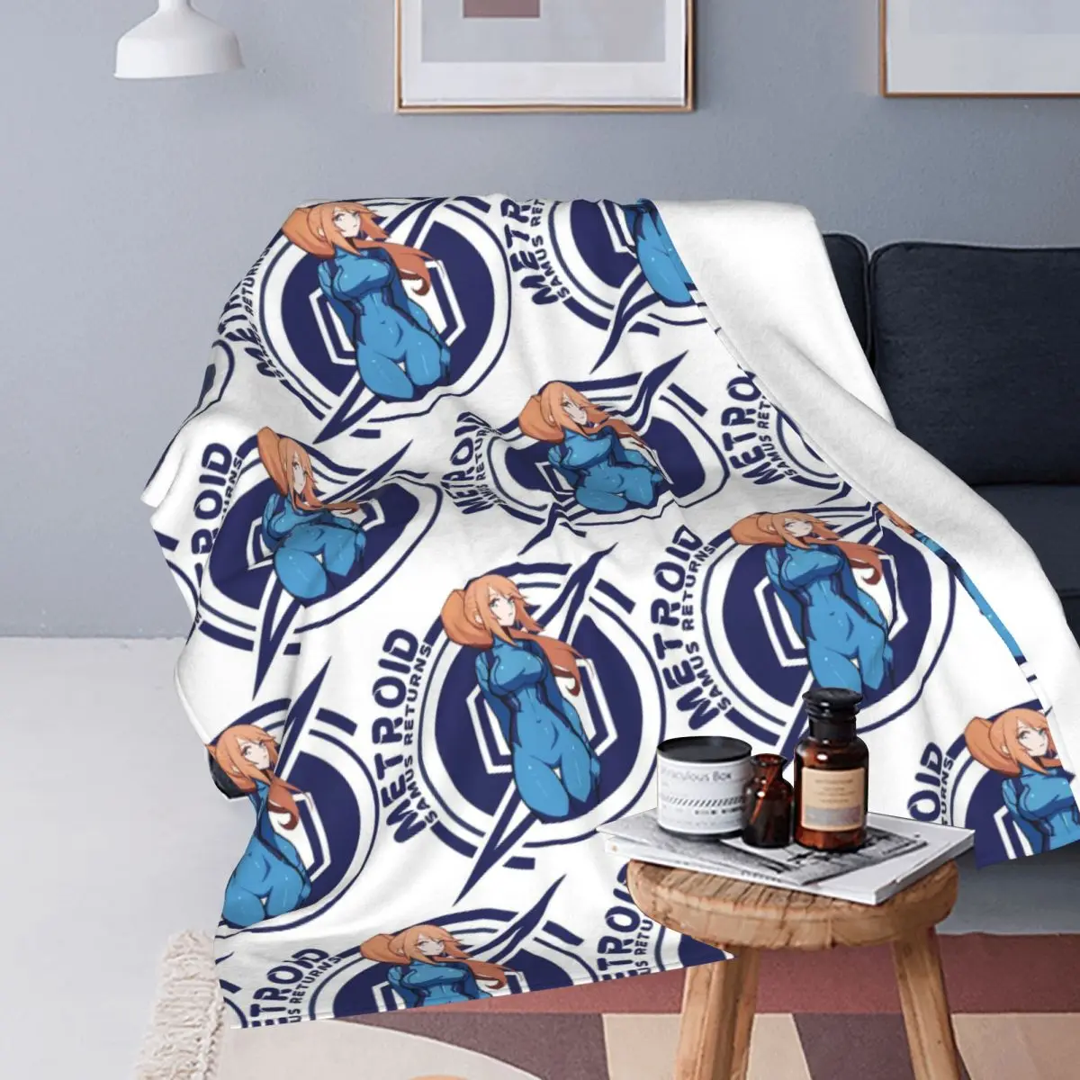 Funny Man Metroid Dread Game Samus Returns Blankets Soft Warm Flannel Throw Blanket Bedding for Bed Travel Home Couch