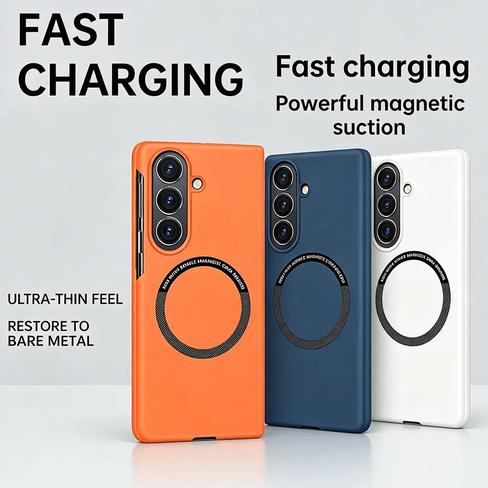 Ultra-thin Frameless Phone Case For Samsung Z Fold Wide Fold 8 Galaxy Z Fold 7 6 5 4 Luxury Magnetic Ring Hard Protective Cover