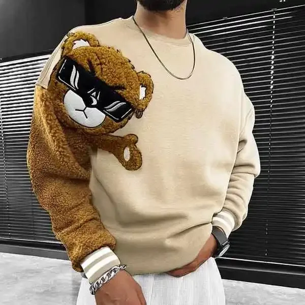 Men's Printed Hoodie Casual Loose Fit Cotton Sweatirt with kets Modern Sle Hooded Jaet for Autumn Season