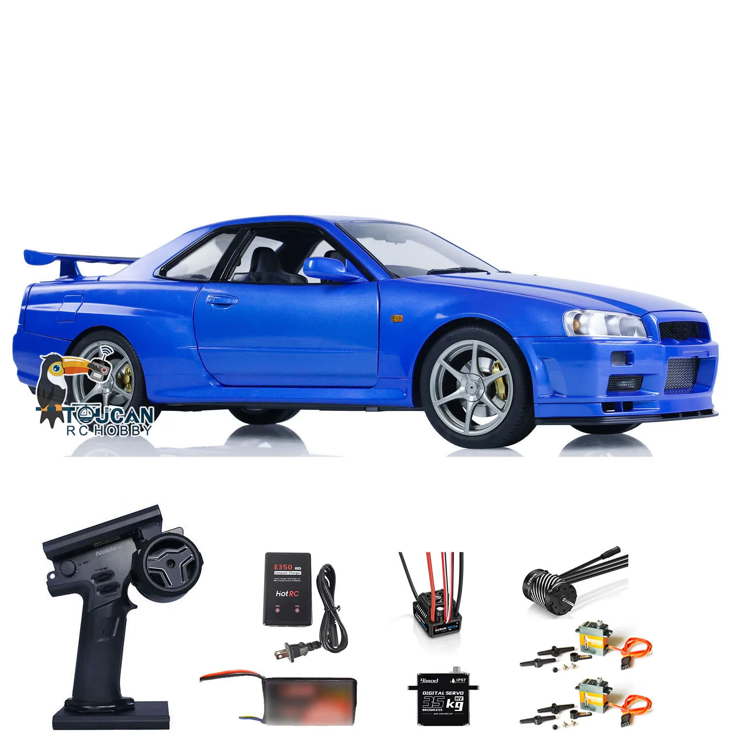 Upgraded In Stock Capo R34 RC Racing Car 1/8 4WD Metal High-speed Drift Car RTR Brushless Motor Light System Toy Gift THZH1696