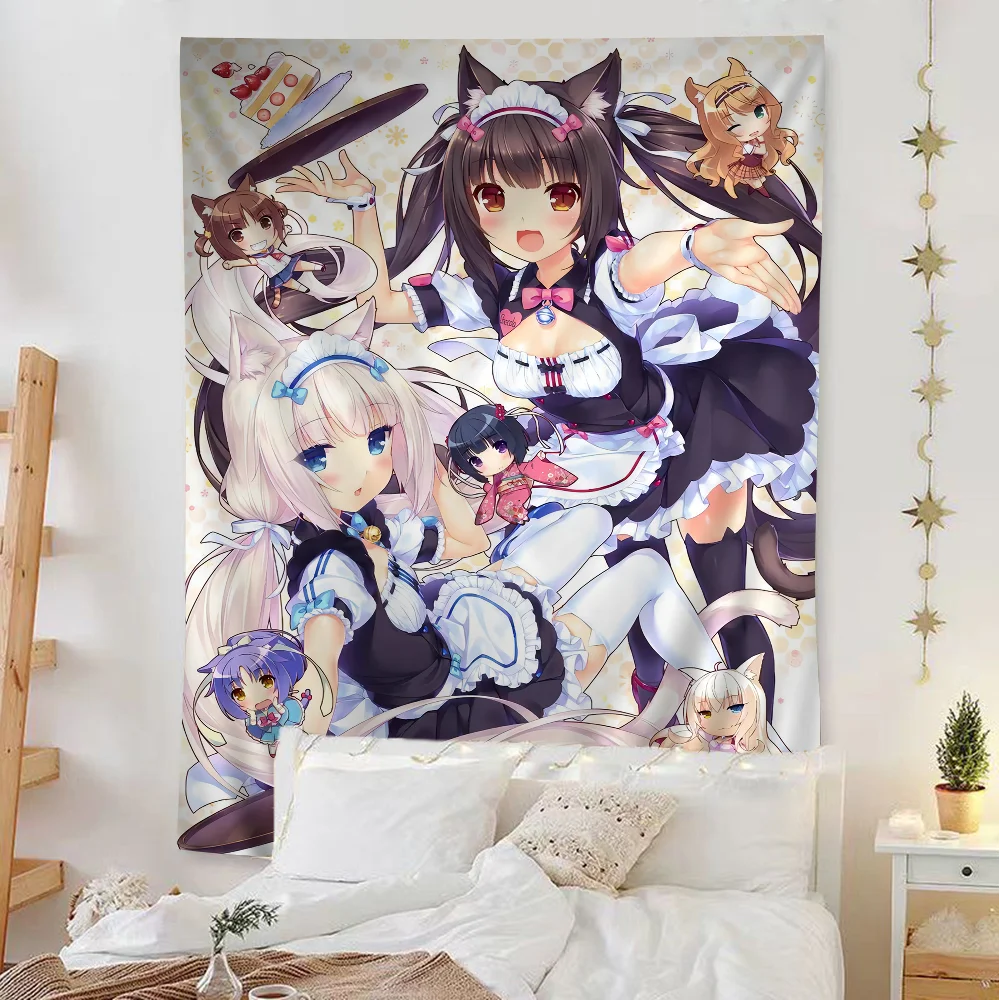 Anime Nekopara Cartoon Tapestry Wall Hanging Decoration Household Home Decor
