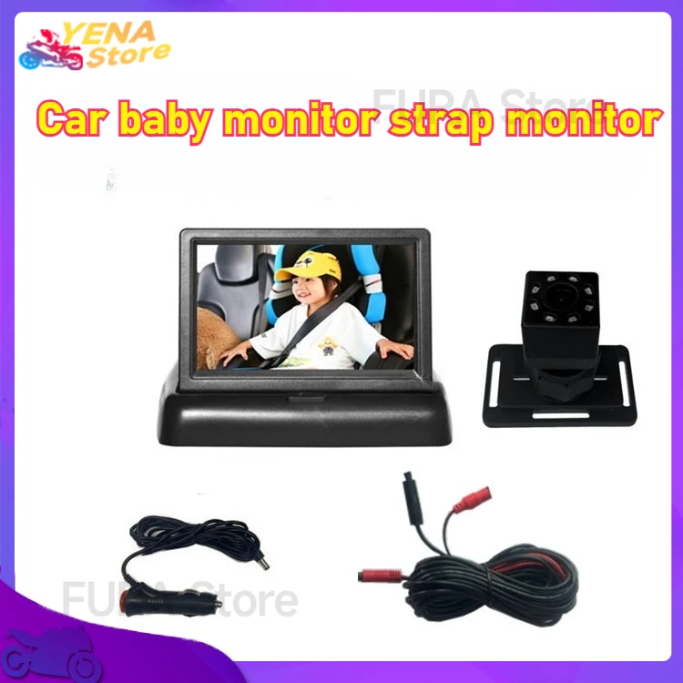 

Baby car camera 4.3-inch 1080P car baby mirror 150-degree rotating rear seat camera, clear night vision function, easy to set up