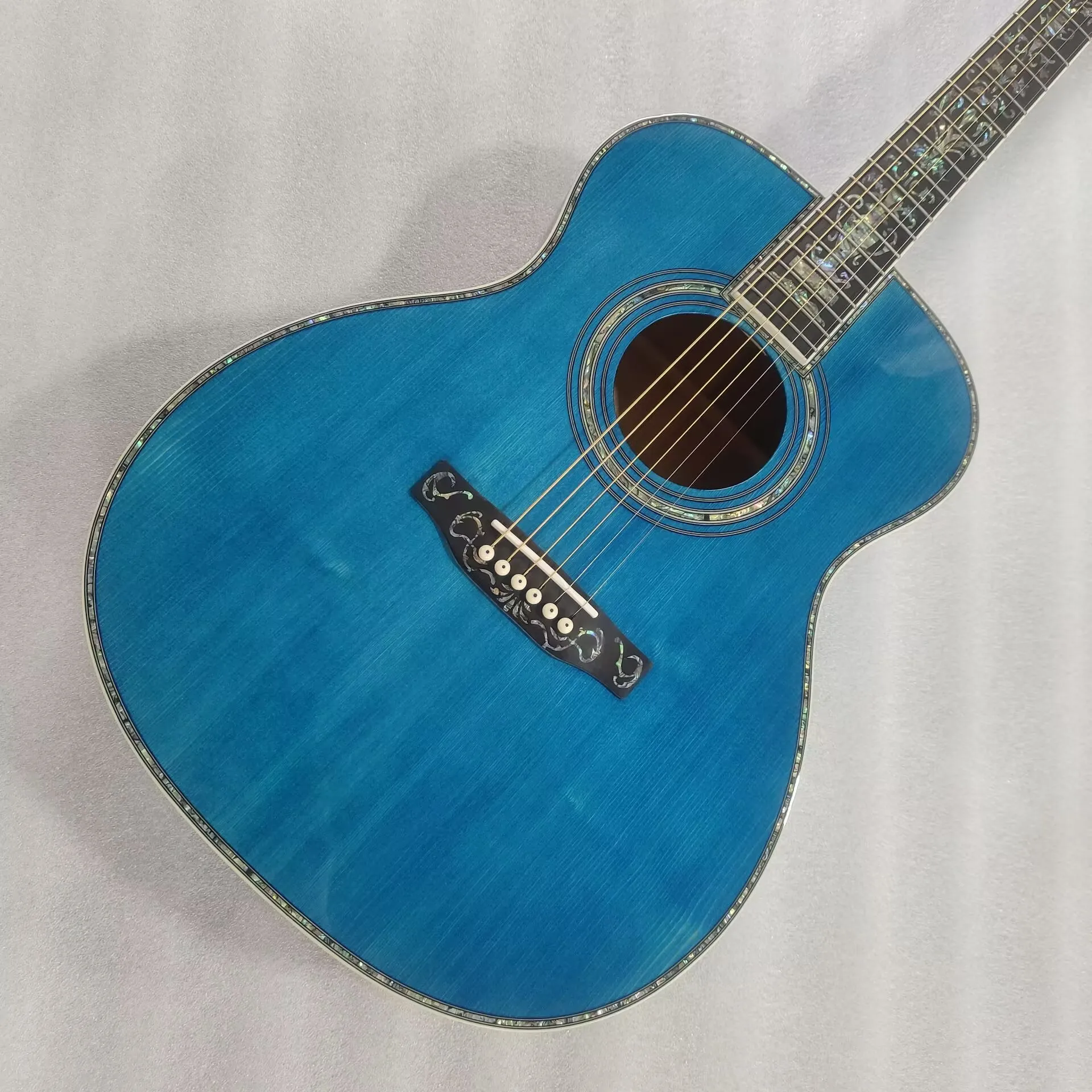 

Ocean Blue acoustic electric guitar,OM acoustic guitar 14 frets guitar,only available in USA warehouse