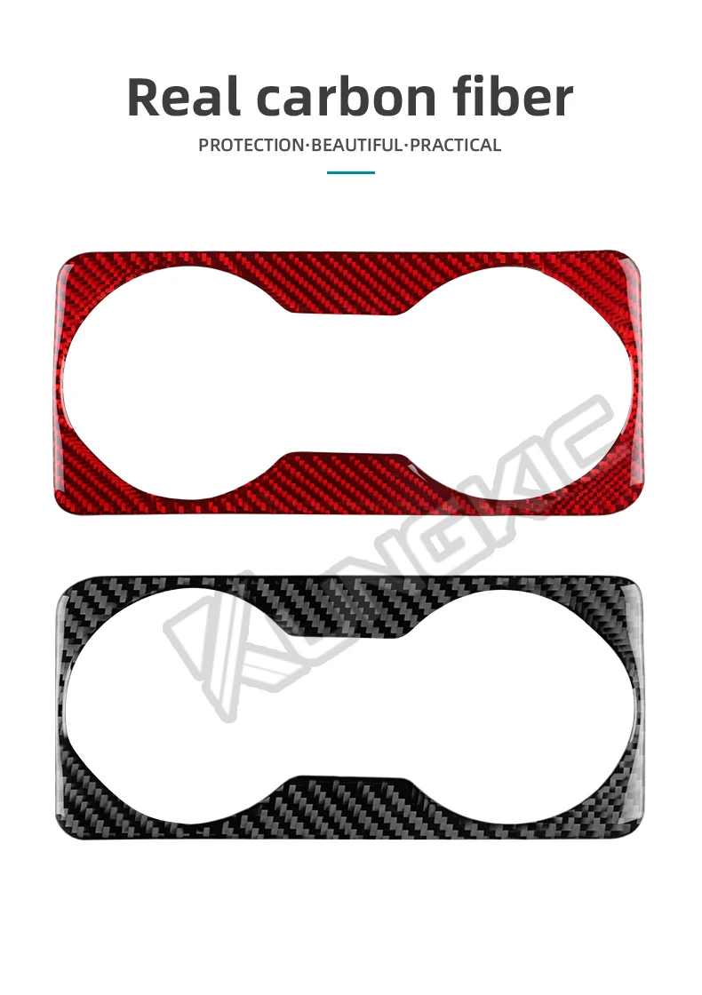 Echter, weicher Carbonfaser-Aufkleber für Seat Leon 2013 2014 2015 LHD RHD Auto-Schalthebel-Getränkehalter-Rahmenverkleidung Innenraumzubehör – Detail 2