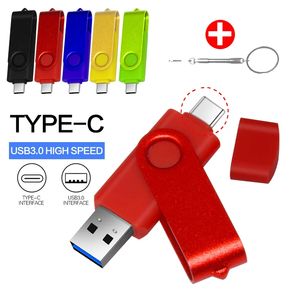 

New OTG USB Flash Drive 3.0 Type C Pen Drive 128GB 64GB 32GB 16GB 8GB 4GB USB Stick 3.0 Pendrive for Type-C Device