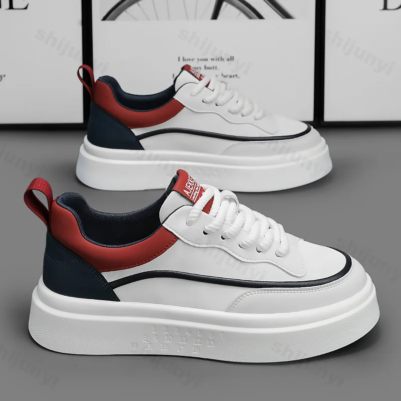 

Men Casual Sneakers Fashion Lace-up Comfortable Soft Sole Height Increased Flat Shoes Spring Trendy Versatile Chunky Sport Shoes