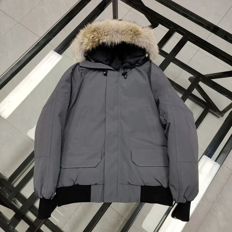 New Canadian Design High Quality 80% White Goose Down Winter Mid Length Man Wear Jacket Woman And Women's Thickened Warm Coat