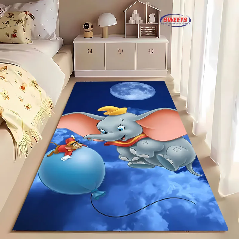 3D Disney Dumbo Area Carpet, Living Room and Bedroom Household Items, Children's Room Sofa Mat, Doormat Floor Anti-slip Rug,Gift