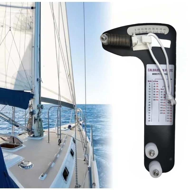 Medidor de Tensão para Aparelhamento de Barcos à Vela 800lbs, Ferramenta Profissional de Aparelhamento de Cabos de Aço em Liga de Alumínio, Robusta, Premium e Precisa