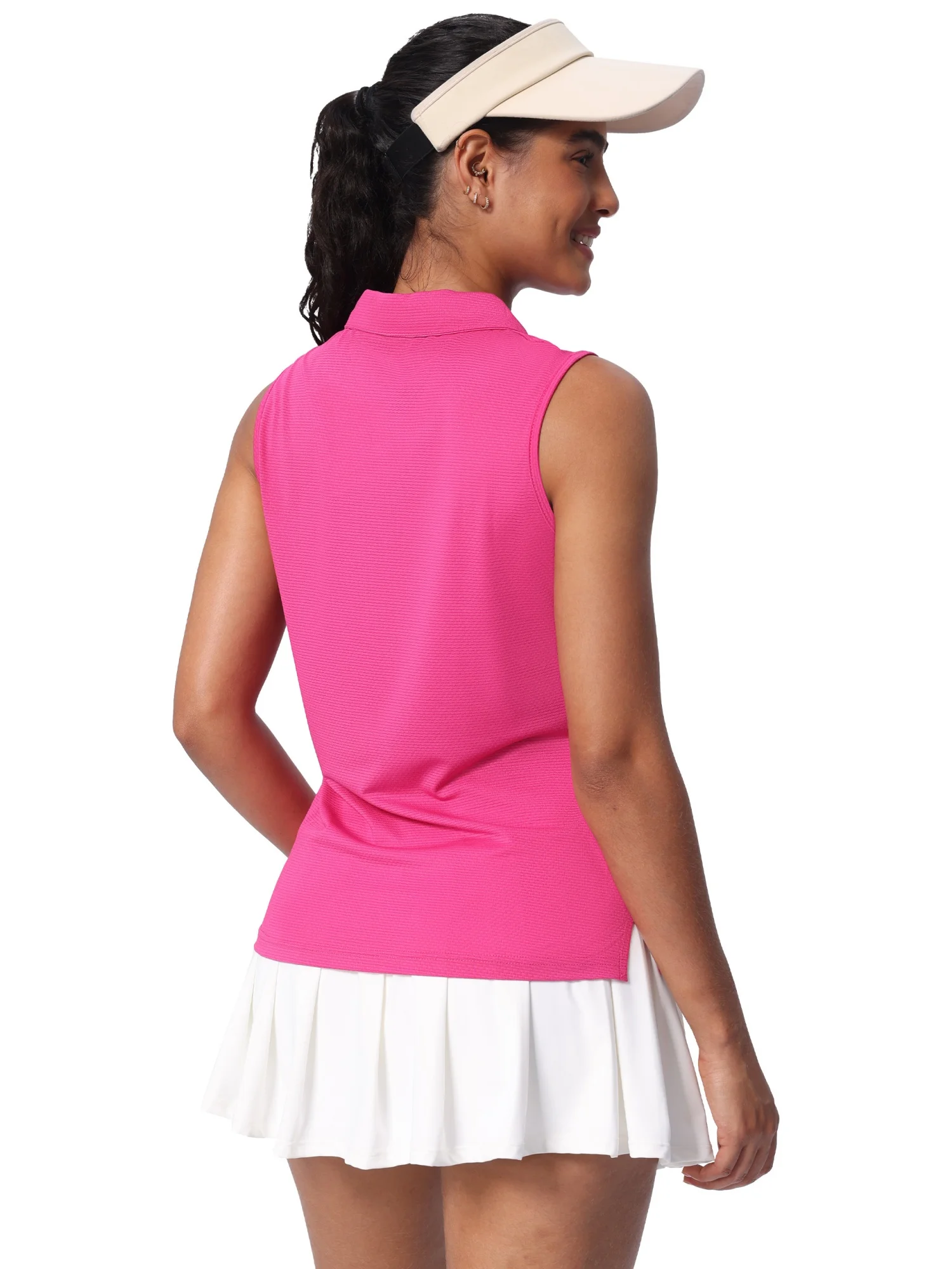 Camicie da golf senza maniche da donna UPF 50+ Polo da tennis ad asciugatura rapida Canotte sportive leggere e atletiche