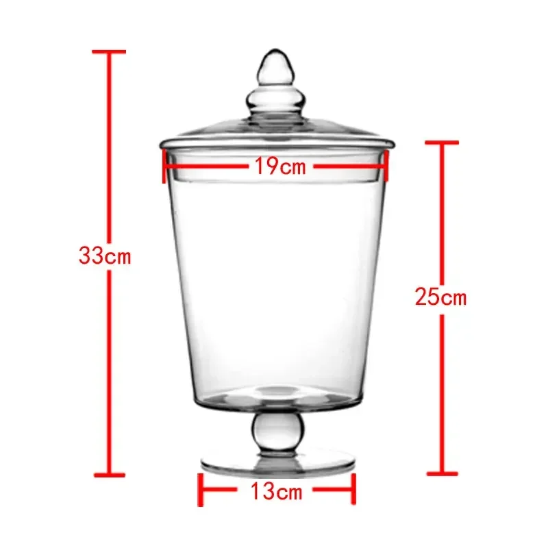 

Прозрачная стеклянная сахарница на заказ, баночка для хранения, украшение для празднования свадьбы, стеклянный резервуар для хранения десертов ручной работы