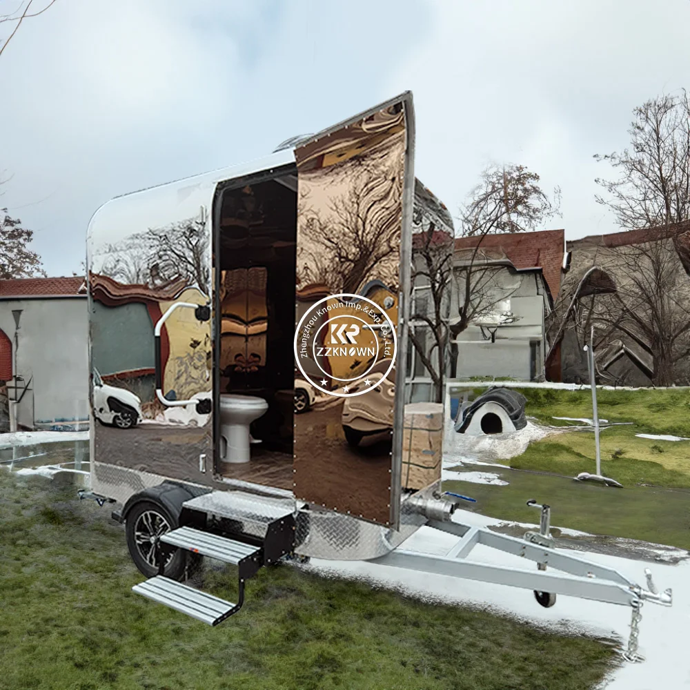 トイレトレーラーステンレス鋼高級ポータブルバスルーム屋外トイレ