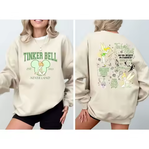 Retro Disney Tinker Bell Sweatshirt, Tinkerbell 1953 Never Land Sweatshirt, Disney Trip, Disney Vacation, Disney Princess