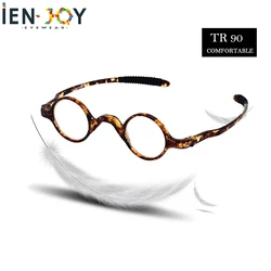 IENJOY-gafas de lectura con montura redonda para hombre, lentes ultraligeras TR para presbicia, con caja de dioptrías, 1,0-4,0