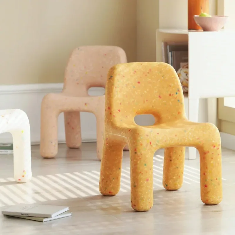 Nordic Children's Stool Plastic Thickened Stool Home Living Room Study Children's Graffiti Chair Reading Chair Back Chair Bench