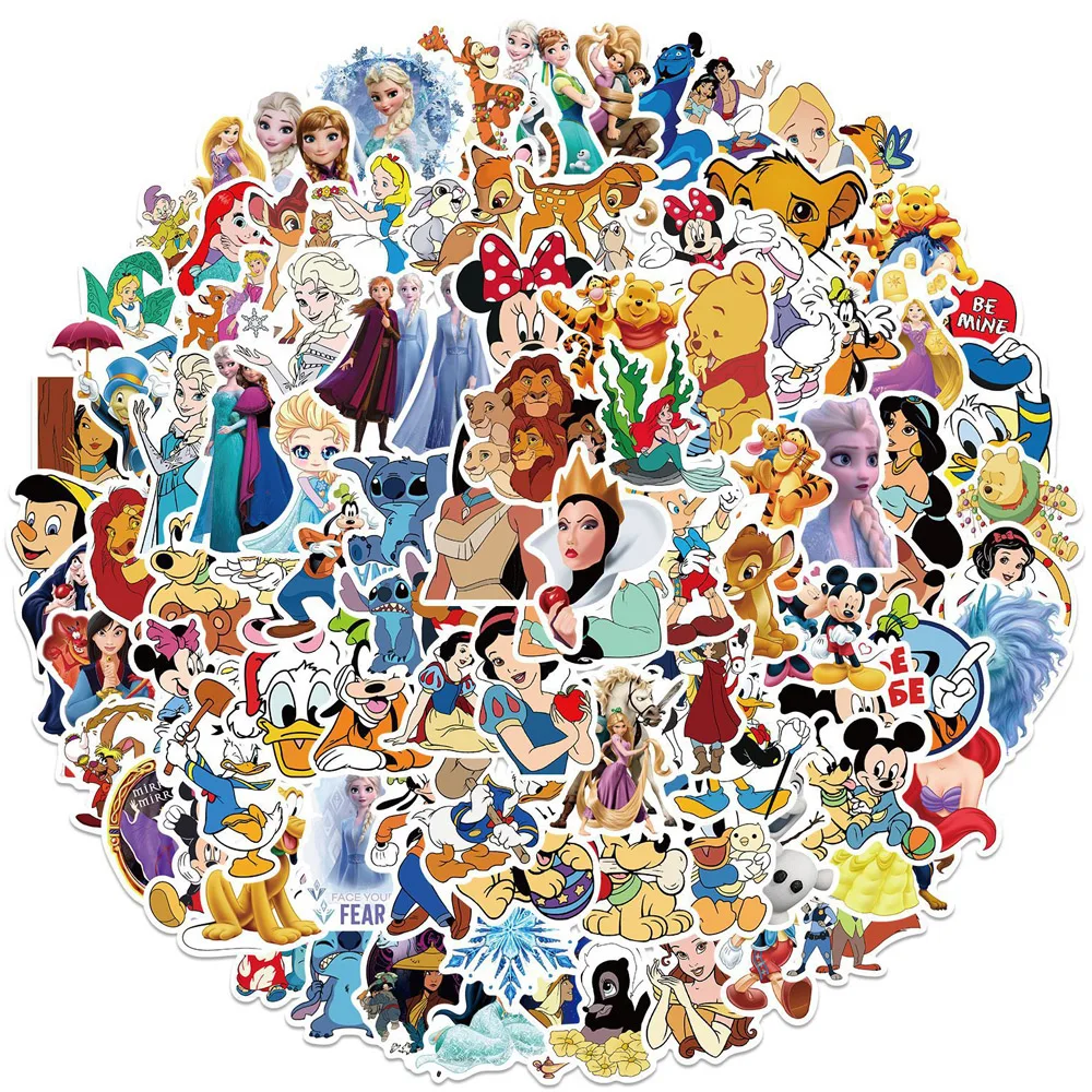 10/30/50/100pcs Disney Cute Mix Cartoon Anime Stickers Decal for Kids Toy Motorcycle Luggage Laptop Phone Diary Graffiti Sticker