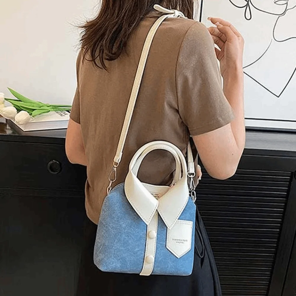 

Elegant Clothes Shaped Crossbody Bag PU Leather Creative Square Compact Shoulder Bag Magnetic Button Texture Women Handbag Work