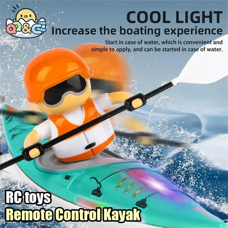 RC Boat Paddling Kayak Racing Remote Control Speedboat Water Battle Ship Game Summer Outdoor Children's Toys for Kids Boys Gifts