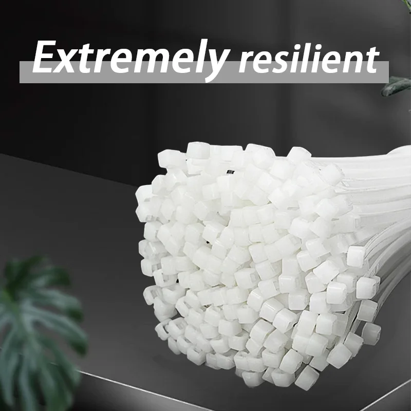 

100 nylon cable ties - bundling, fixing pipes, self-locking, tightening, thickened buckles