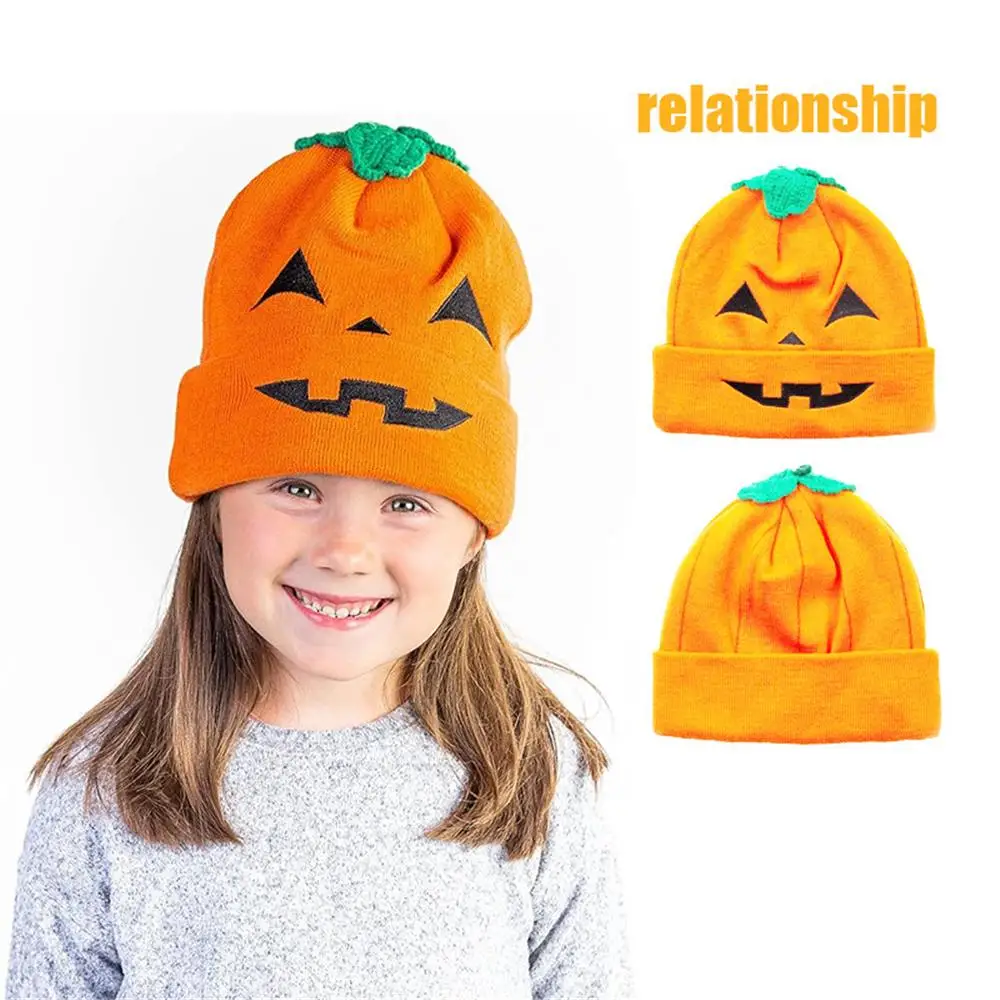 Cute Halloween Parent-children Beanies Winter Warm Halloween Outfit Accessories Knit Beanie Cute Berets for Child Adult