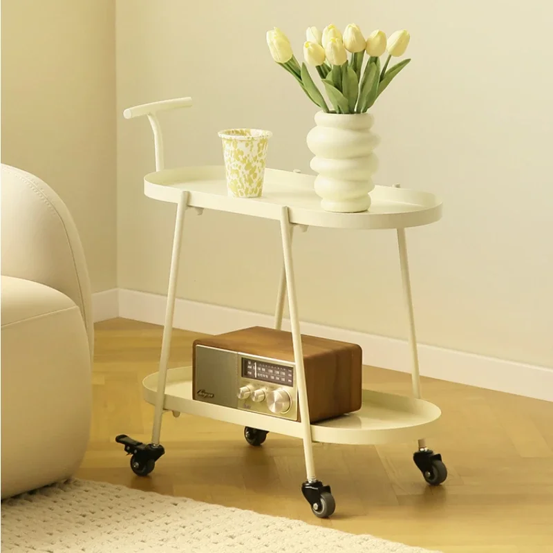 

Minimalist Sofa Side Small Cart 2 Layers Mobile Living Room Coffee Table Bedside Corner Table Kitchen Islands Trolleys Furniture