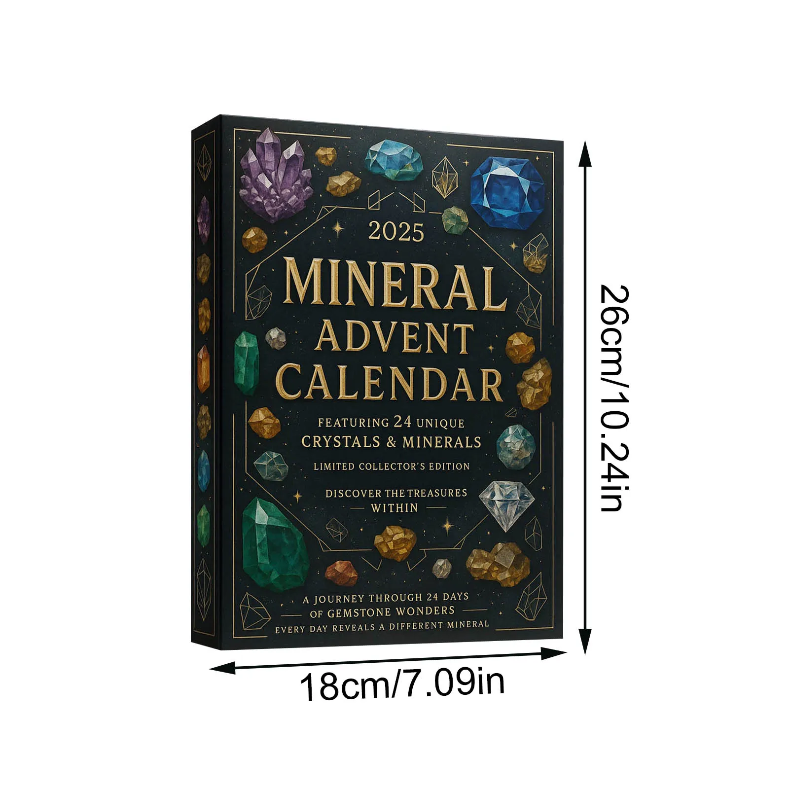 عيد الميلاد كريستال تقويم القدوم بلورات طبيعية 24 يوما عيد الميلاد العد التنازلي التقويم هدايا عيد الميلاد للنساء adviento ﻿