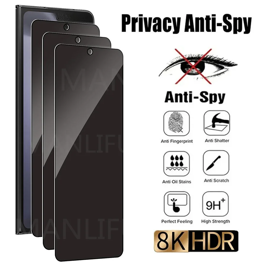 

Противошпионское изогнутое стекло для Samsung Galaxy Z Fold6 2 3 4 5 W24 W23 W22 W21, Внешняя защита экрана, закаленная пленка