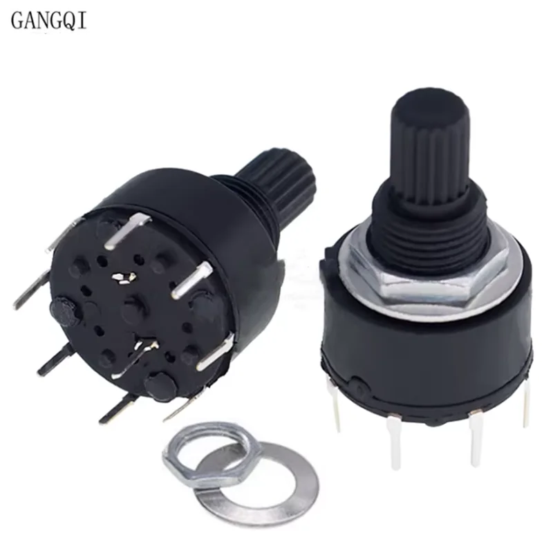 1Pcs/Lot SR16 16mm Rotary Band Switch 1Pole 5/6/8 Position 2Pole 3/4 Position Handle Length 15MM Shaft Flower Axis Band Switches