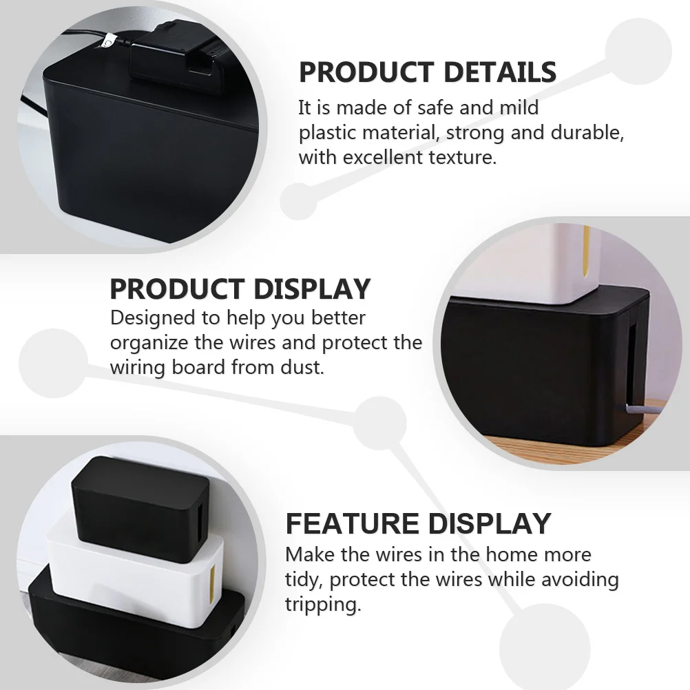 

2Pcs Cable Storage Box Professional Plastic Power Line Organizer Charging Cable Container Home Office Wire Management Socket