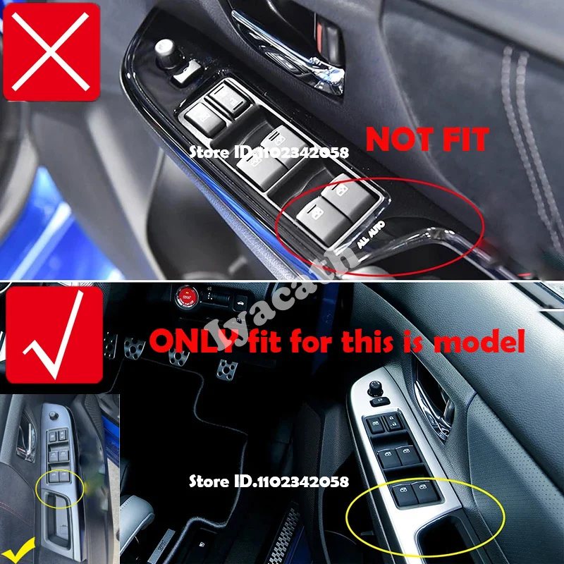 LHD RHD for Subaru WRX STI XV 2014-2020 ABS Carbonfiber Door Armrest Window Rise Switch Panel Glass Lift Button Decoration  Trim