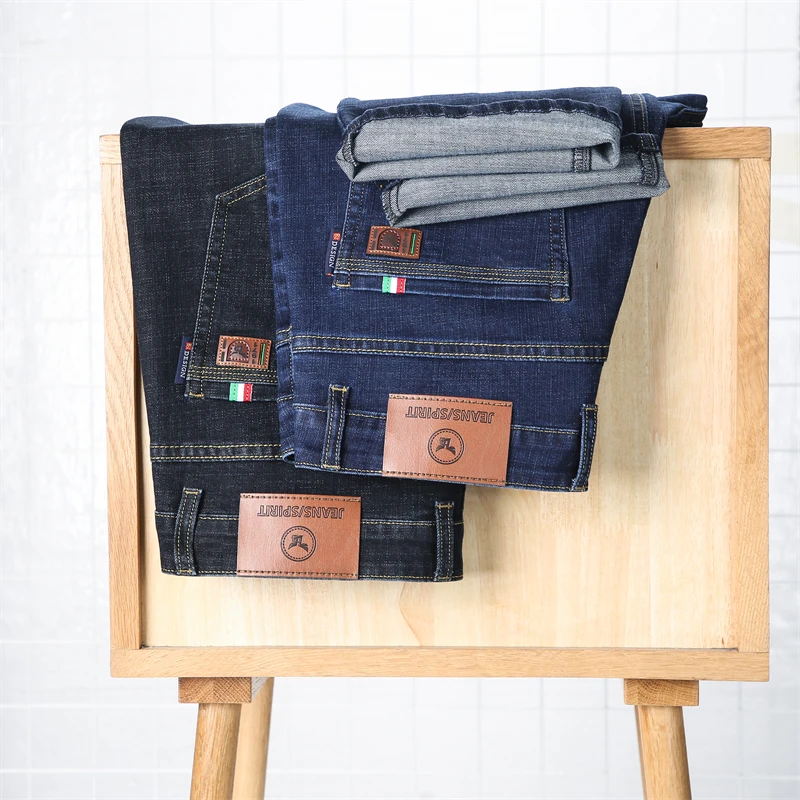 Fashion Loose Zipper Spliced Pockets All-match Business Jeans Men's 2024 Spring Autumn New Oversized Solid Color Casual Pants