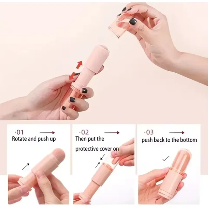 4-in-1-Reise-Make-up-Pinsel-Set, einziehbarer Kabuki-Pinsel und 3 kleine Pinsel für die Augen mit weichen Borsten, klein, tragbar für Touch