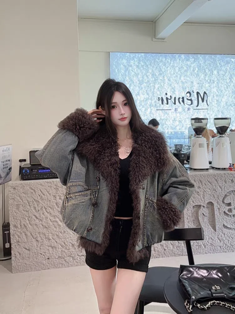 

Джинсовое пальто, черное сексуальное меховое плюшевое женское осеннее приталенное пальто в форме сердца для девочек, регулируемые куртки из софтшелла с защитой от запаха BF