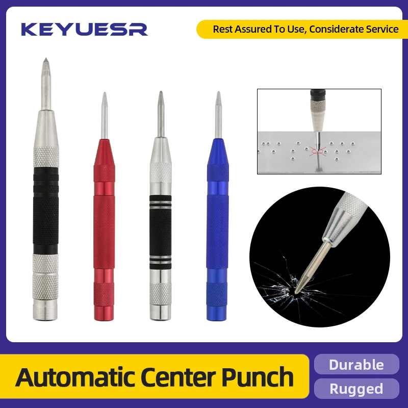 Punzón central Kerner, taladro de Metal para carpintería, marcador con resorte ajustable, juegos de herramientas manuales, herramienta de carpintero