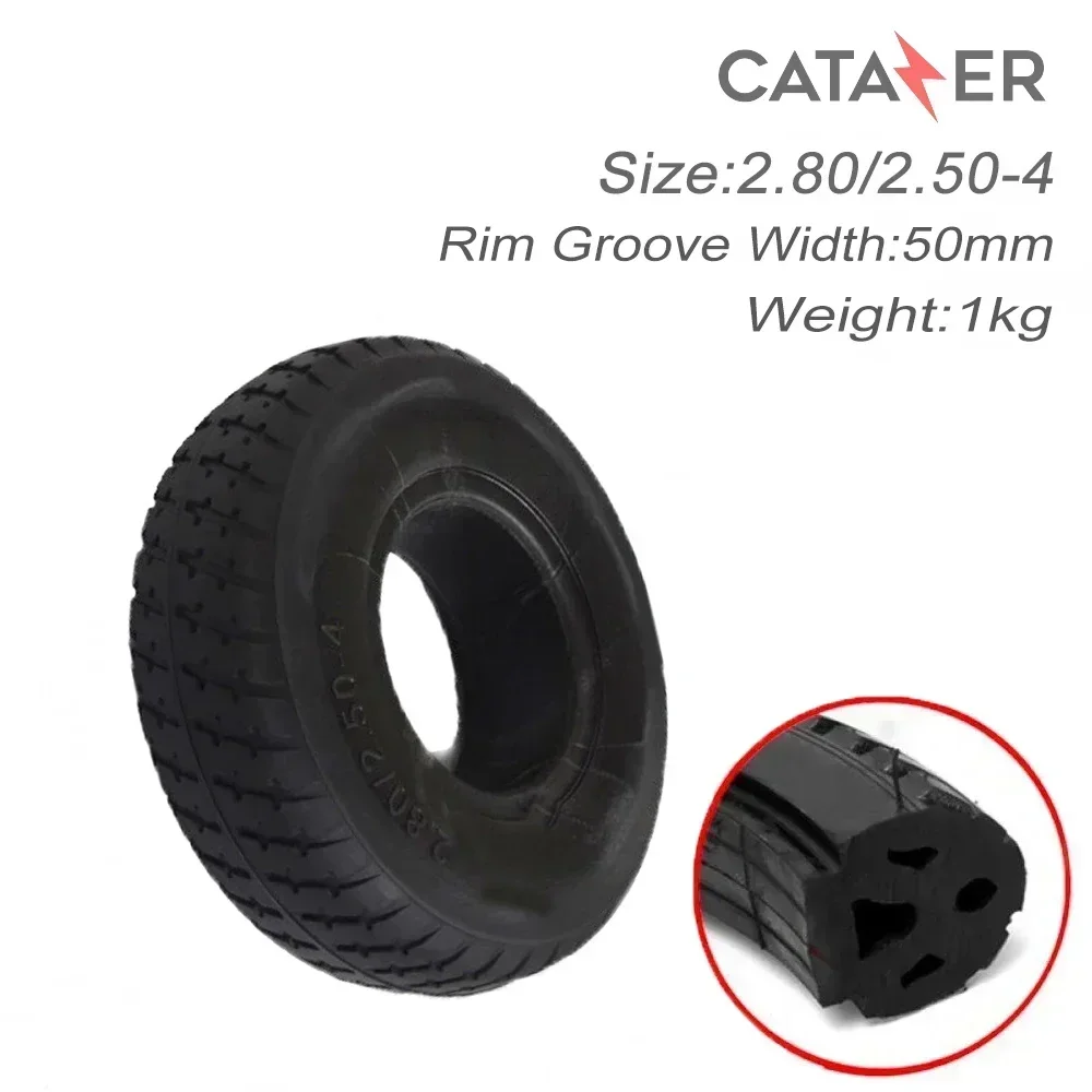 2.80/2.50-4 Tire for 9 Inch Electric Scooter BMX Trolley Trailer Solid Tire Without Inner Tube and Wheelchair Tire E-Bike