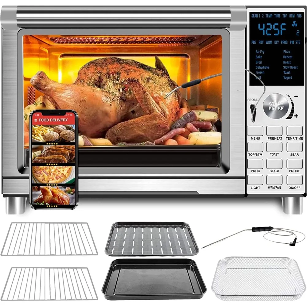 

Air Fryers,Toaster Smart Oven, 12-in-1 Countertop Convection, 30-QT 50°-500°F Controls, Heater Adjustments, Air Fryers